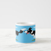 Funny Border Collie cartoon Espresso Kop (Voorkant)