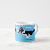Funny Border Collie cartoon Espresso Kop (Voorkant rechts)