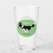 Funny Border Collie cartoon Glas (Achterkant)