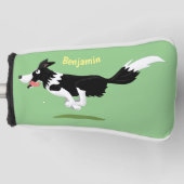 Funny Border Collie cartoon Golfheadcover (Voorkant)