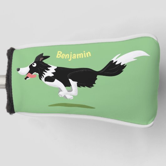 Funny Border Collie cartoon Golfheadcover (Voorkant)