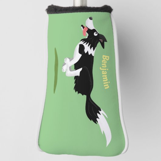 Funny Border Collie cartoon Golfheadcover (Draai 90)