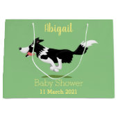 Funny Border Collie cartoon Groot Cadeauzakje (Voorkant)
