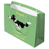 Funny Border Collie cartoon Groot Cadeauzakje (Achterkant Gekanteld)
