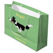 Funny Border Collie cartoon Groot Cadeauzakje (Voorkant Gekanteld)