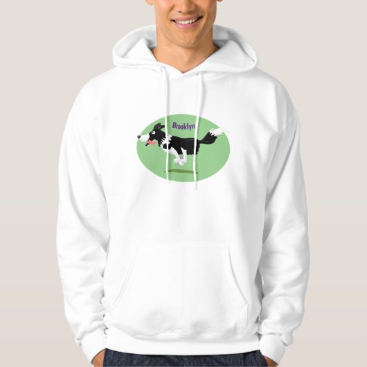 Funny Border Collie cartoon Hoodie (Voorkant)