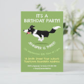 Funny Border Collie cartoon Kaart (Staand voorkant)