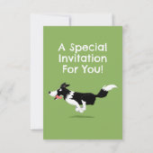 Funny Border Collie cartoon Kaart (Achterkant)