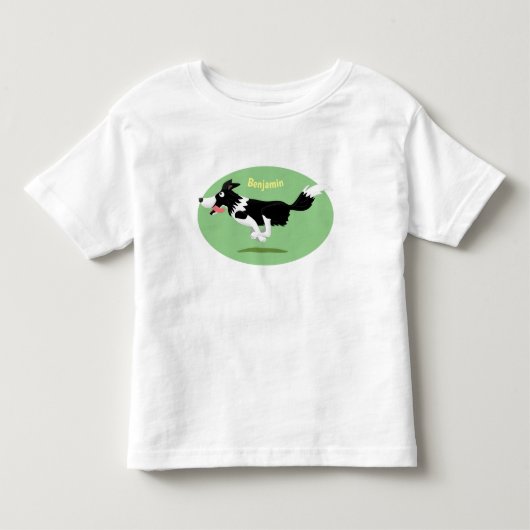 Funny Border Collie cartoon Kinder Shirts (Voorkant)