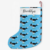 Funny Border Collie cartoon Kleine Kerstsok (Achterkant)