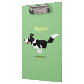 Funny Border Collie cartoon Klembord (Links)