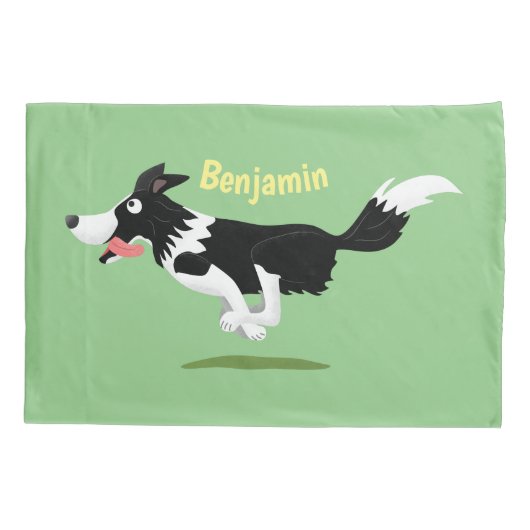 Funny Border Collie cartoon Kussensloop (Achterkant)