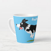 Funny Border Collie cartoon Latte Mok (Linkerhoek)