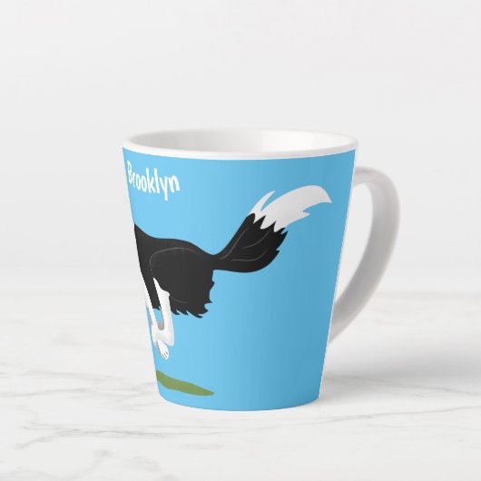 Funny Border Collie cartoon Latte Mok (Rechterhoek)