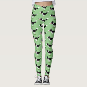 Funny Border Collie cartoon Leggings