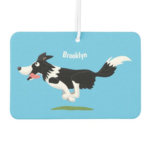 Funny Border Collie cartoon Luchtverfrisser (Achterkant)
