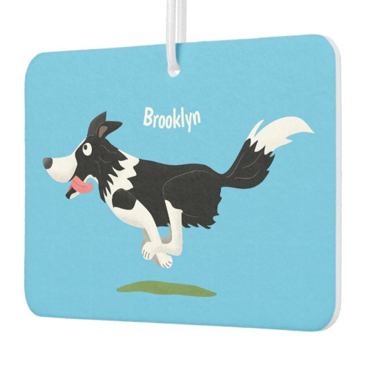 Funny Border Collie cartoon Luchtverfrisser (Links)