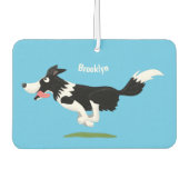 Funny Border Collie cartoon Luchtverfrisser (Voorkant)