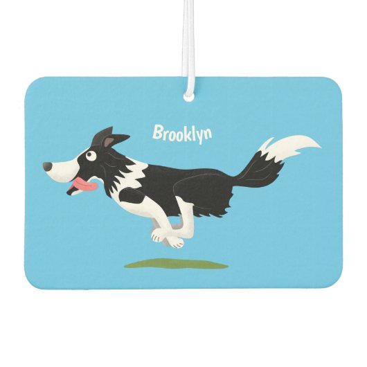 Funny Border Collie cartoon Luchtverfrisser (Voorkant)