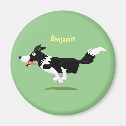 Funny Border Collie cartoon Magneet (Voorkant)