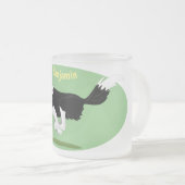 Funny Border Collie cartoon Matglas Koffiemok (Voorkant rechts)