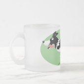 Funny Border Collie cartoon Matglas Koffiemok (Links)