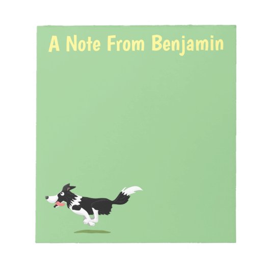 Funny Border Collie cartoon Notitieblok (Voorkant)