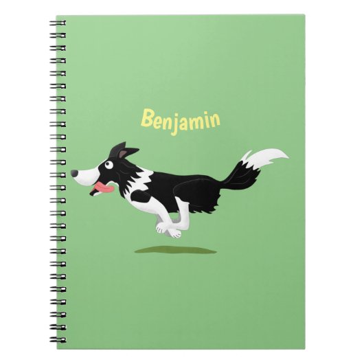 Funny Border Collie cartoon Notitieboek (Voorkant)
