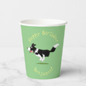 Funny Border Collie cartoon Papieren Bekers (Achterkant)