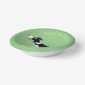 Funny Border Collie cartoon Papieren Kommen (Gebogen)