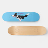 Funny Border Collie cartoon Persoonlijk Skateboard (Horizontaal)