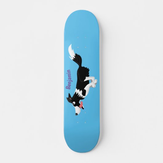 Funny Border Collie cartoon Persoonlijk Skateboard (Voorkant)