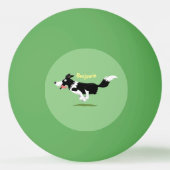 Funny Border Collie cartoon Pingpongbal (Voorkant)