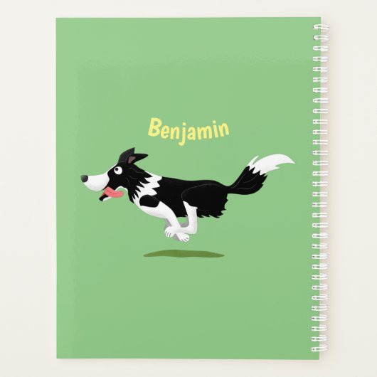 Funny Border Collie cartoon Planner (Achterkant)