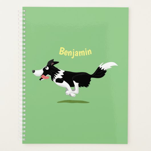 Funny Border Collie cartoon Planner (Voorkant)