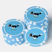 Funny Border Collie cartoon Poker Chips (Opstapeling)