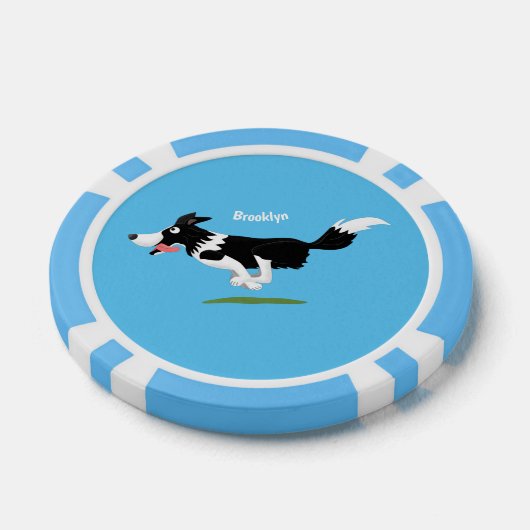 Funny Border Collie cartoon Poker Chips (Enkel)