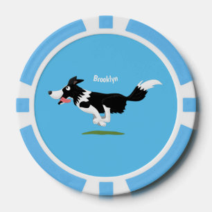 Funny Border Collie cartoon Poker Chips