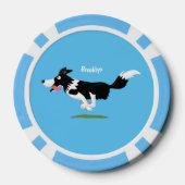 Funny Border Collie cartoon Poker Chips (Achterkant)