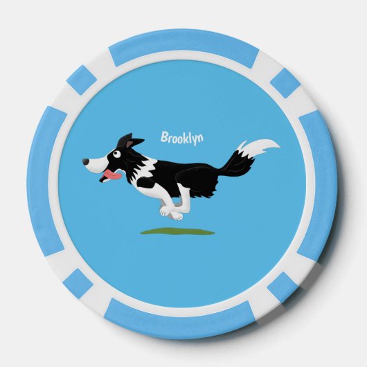 Funny Border Collie cartoon Poker Chips (Achterkant)