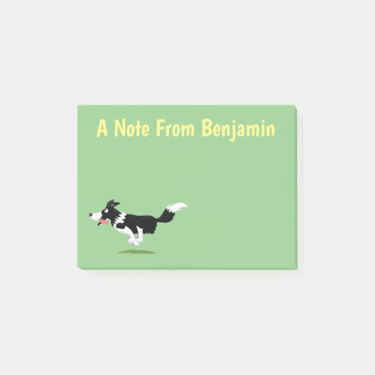 Funny Border Collie cartoon Post-it® Notes (Voorkant)