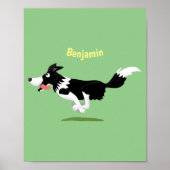 Funny Border Collie cartoon Poster (Voorkant)