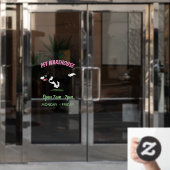 Funny Border Collie cartoon Raamsticker (Kantoordeur)