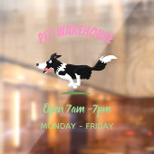 Funny Border Collie cartoon Raamsticker (Vel 2)