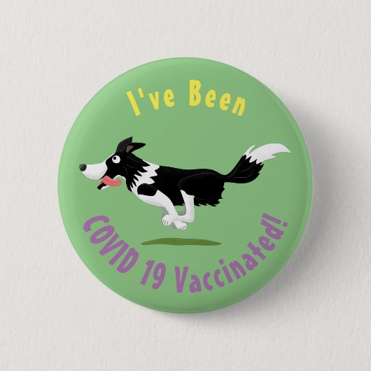 Funny Border Collie cartoon Ronde Button 5,7 Cm (Voorkant)
