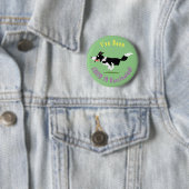 Funny Border Collie cartoon Ronde Button 5,7 Cm (In situ)