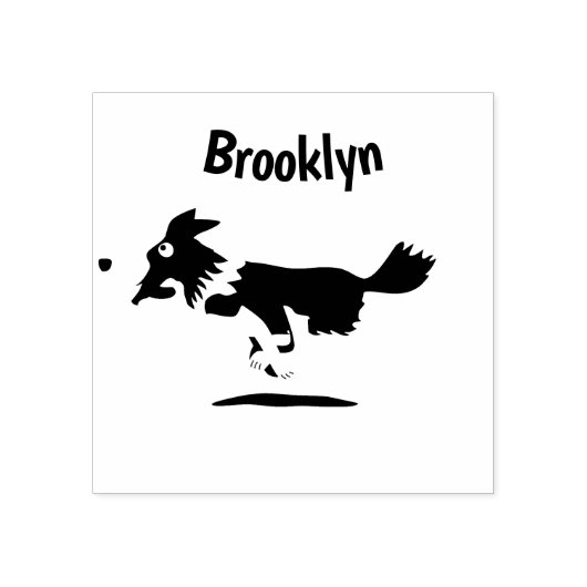 Funny Border Collie cartoon Rubberstempel (Afrduk)