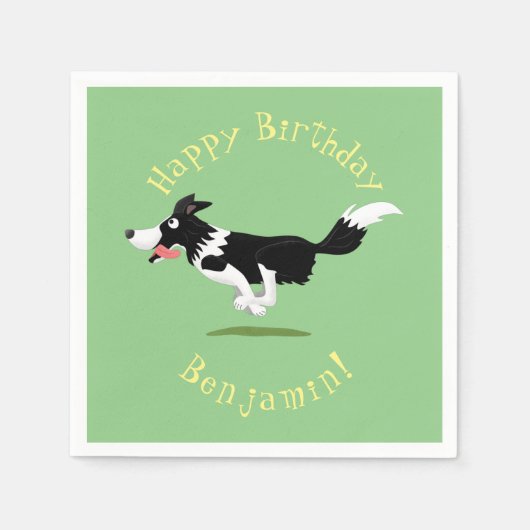 Funny Border Collie cartoon Servet (Voorkant)