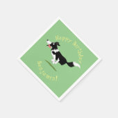 Funny Border Collie cartoon Servet (Hoek)