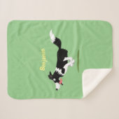 Funny Border Collie cartoon Sherpa Deken (Voorkant (horizontaal))